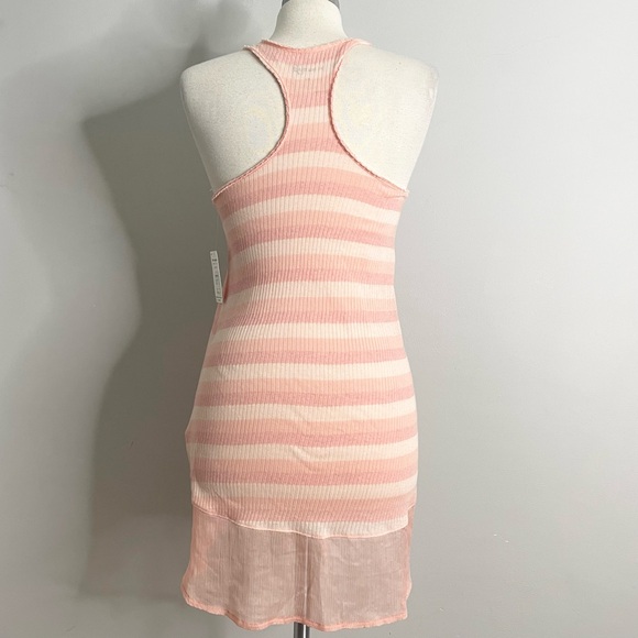 FREE PEOPLE Striped Ribbed Racerback Tunic Tank Top Mini Dress - Picture 3 of 8